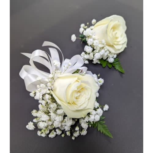 Rose Single Corsage and Bout Flower Bouquet