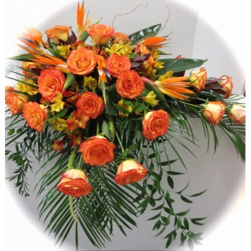 Tropical Tribute Casket Spray