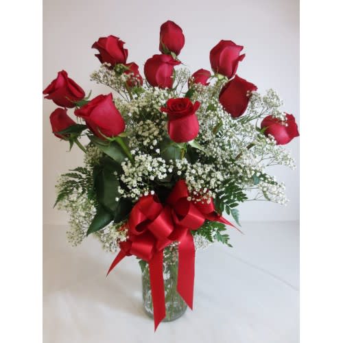 12 Red Roses Flower Bouquet