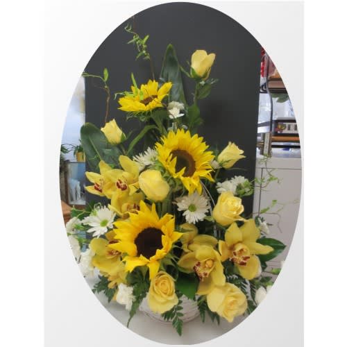 Orchids and Sunflowers