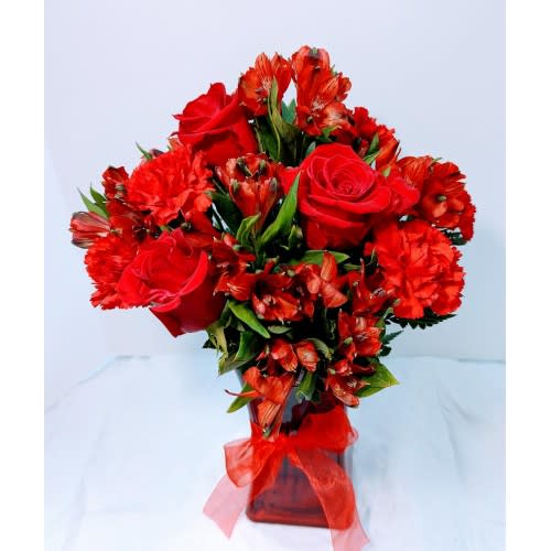 Ruby Rapture Flower Bouquet