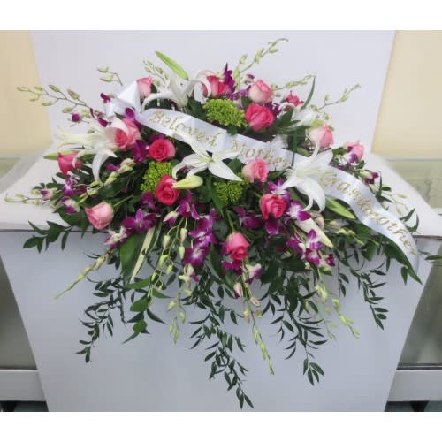 Beautiful Memories Casket Spray Flower Bouquet