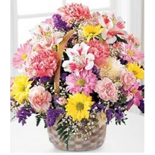 Cheerful Basket Flower Bouquet