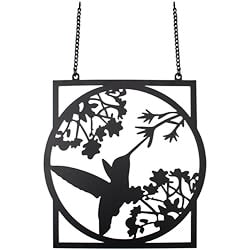 "Hummingbird Flower" Metal Garden Flag With Stand