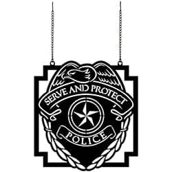 Serve and Protect Police Metal Garden Flag With Stand