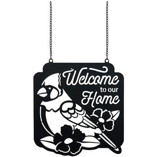 Welcome to Our Home Cardinal Metal Garden Flag With Stand
