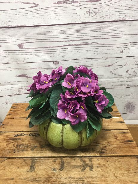 African Violet Silk (Artificial) Floral Arrangement