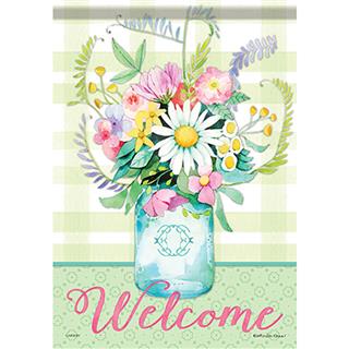 Fresh Mason Jar Garden Flag With Stand