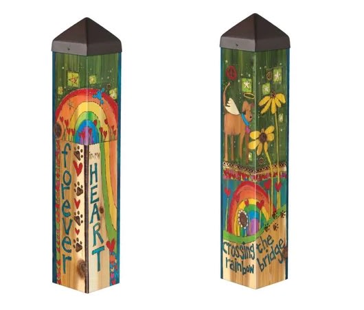 Rainbow Bridge Dog 20" Art Pole Flower Bouquet