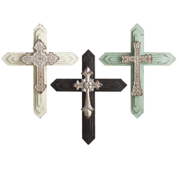 Layered Wall Cross Flower Bouquet