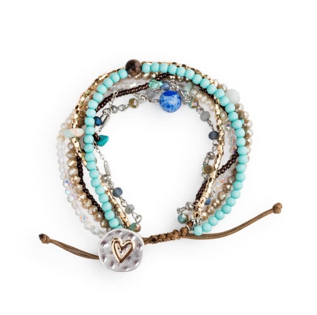 Beaded Love Bracelet - Turquoise - Jewelry