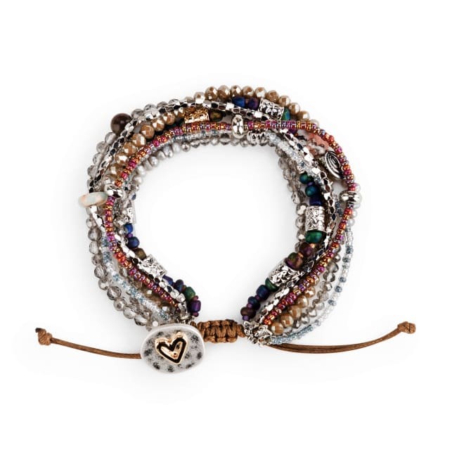 Beaded Love Bracelet - Gray - Jewelry