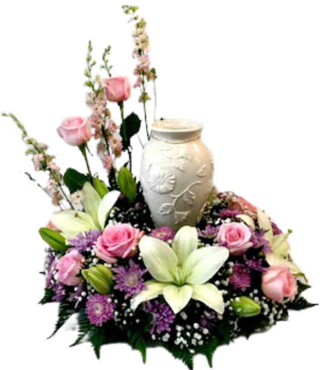 English Garden Urn Wreath FW-612