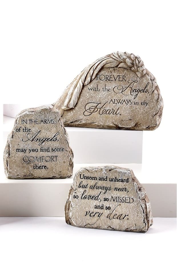 Polystone Memorial Garden Stone Decor Flower Bouquet