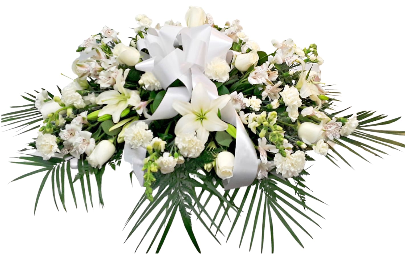 White Lily Casket Spray FC-313 Flower Bouquet