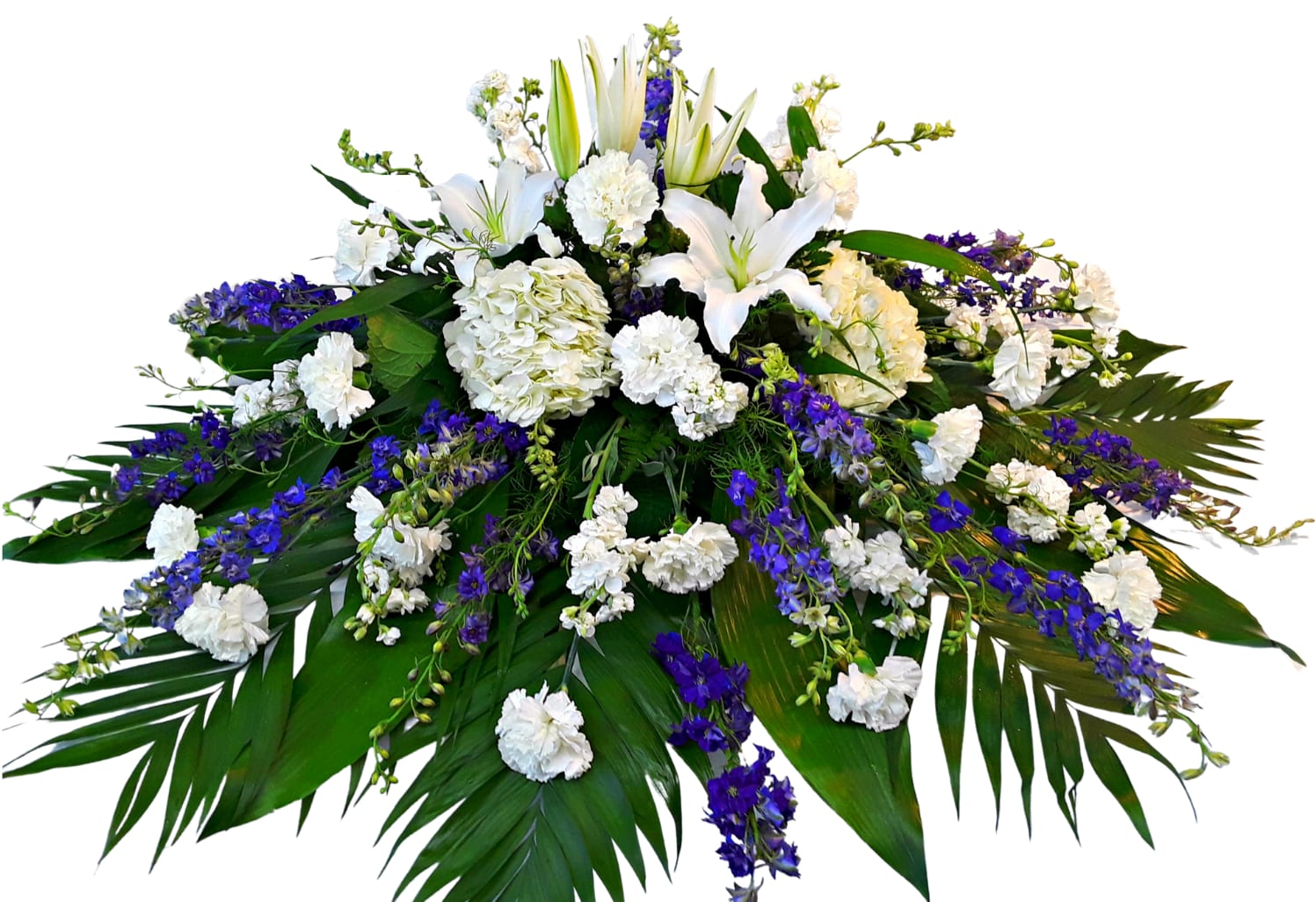 White & Purple Tribute Casket Spray FC-309