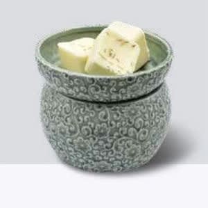 Wax Melter with Dish - Sage Floral Flower Bouquet