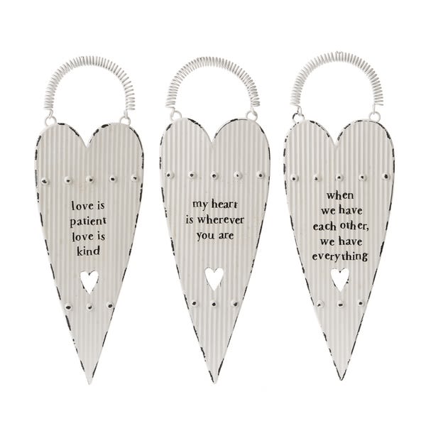 Distressed White Heart with Love Text Hanging Wall Decor Flower Bouquet