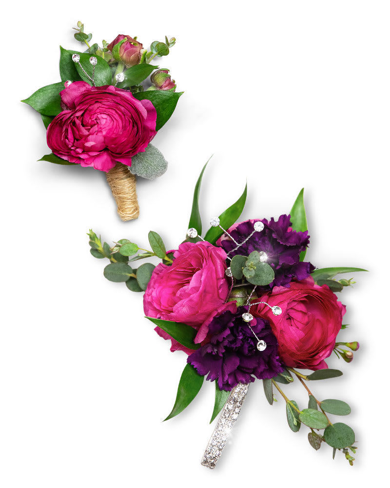 Allure Corsage and Boutonniere Set Flower Bouquet