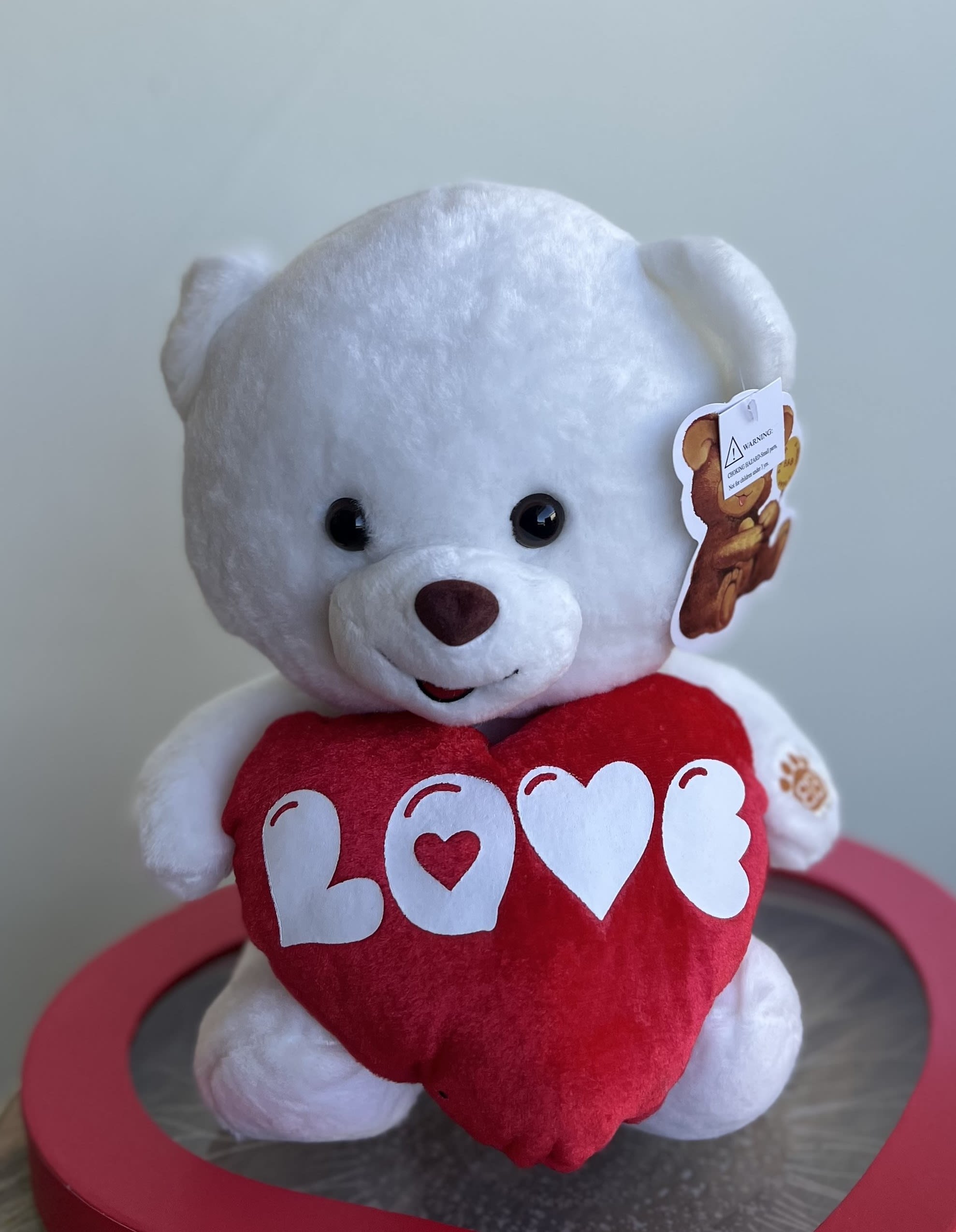 10" Musical Teddy Bear Red Heart Flower Bouquet