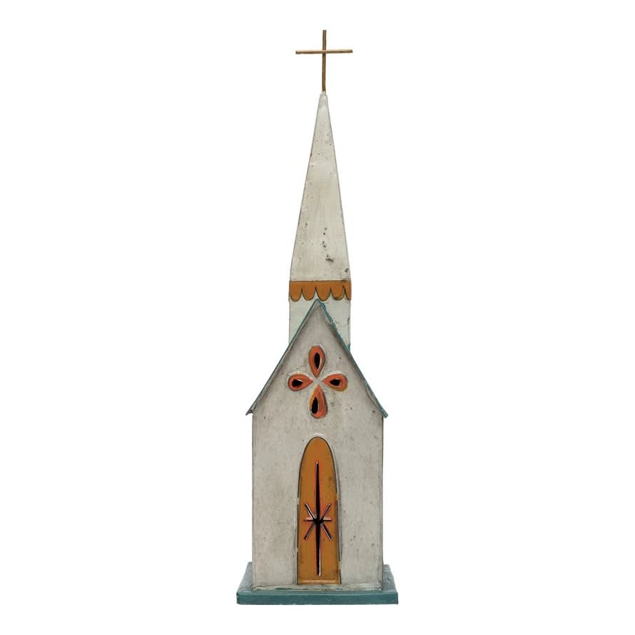 Hand-Painted Metal Church