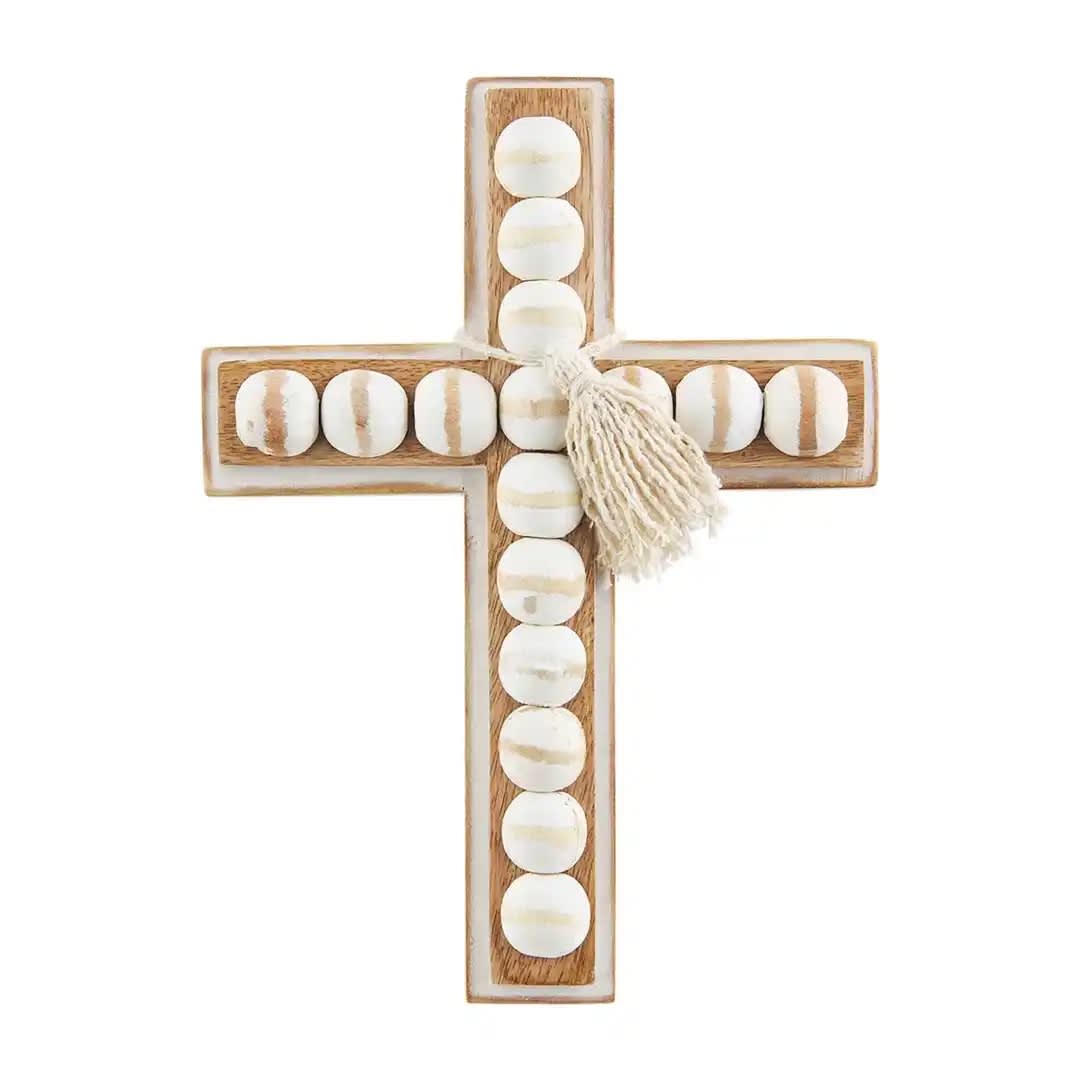 Medium wood bead cross