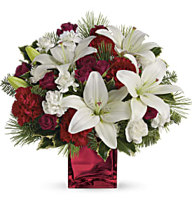 Caroling in the Snow by Teleflora Flower Bouquet