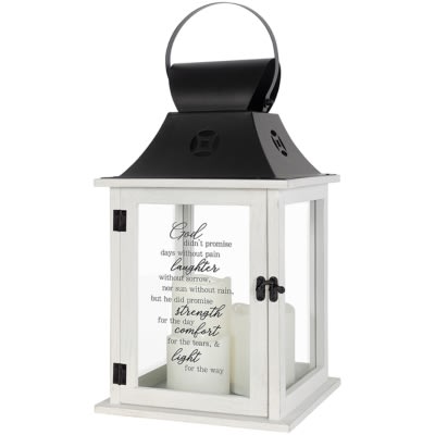 "God Didn't Promise" 3-Pillar Candle Lantern