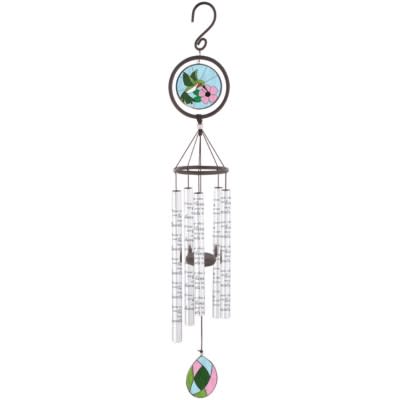 In Our Hearts 35" Stained Glass Wind Chime