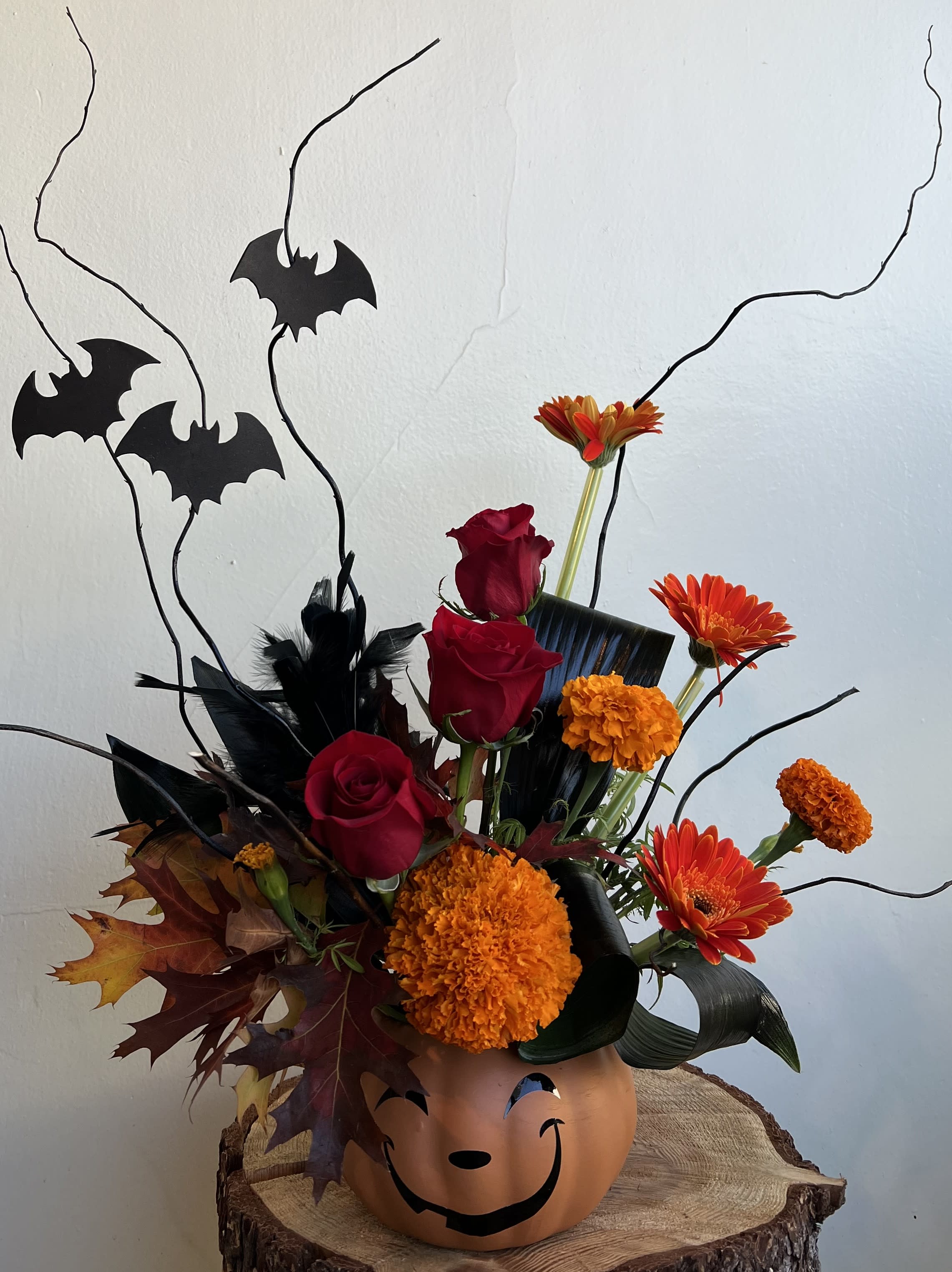 Spooky Pumpkin Flower Bouquet