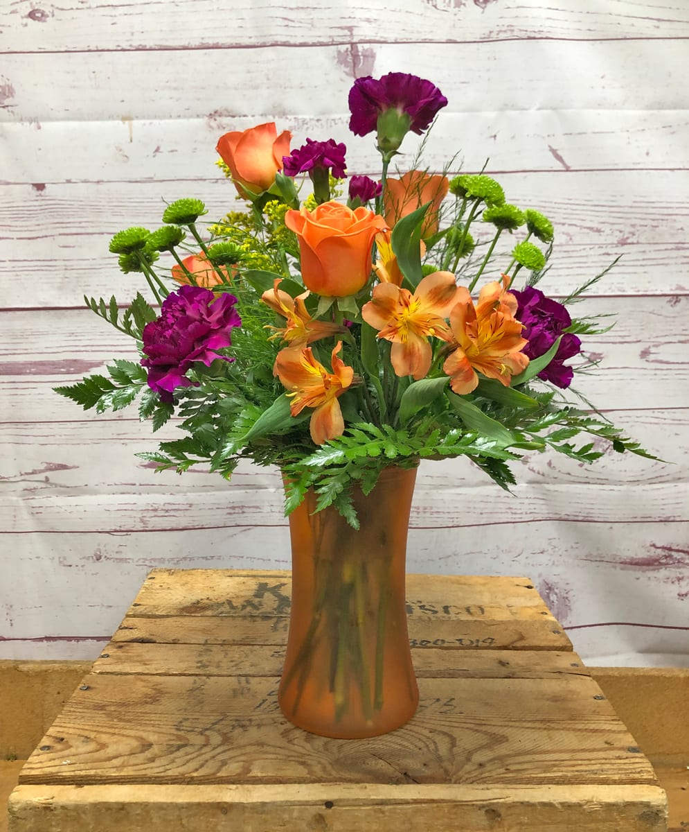 Feelin Fall Floral Vased Arrangement Flower Bouquet