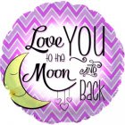Love You to the Moon Pink Balloon Item #114058 Flower Bouquet