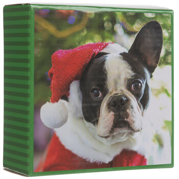 Santa Bulldog Mini Puzzle Flower Bouquet