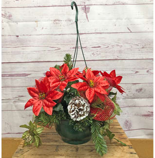 Hanging Christmas Silk (Artificial) Baskets Flower Bouquet