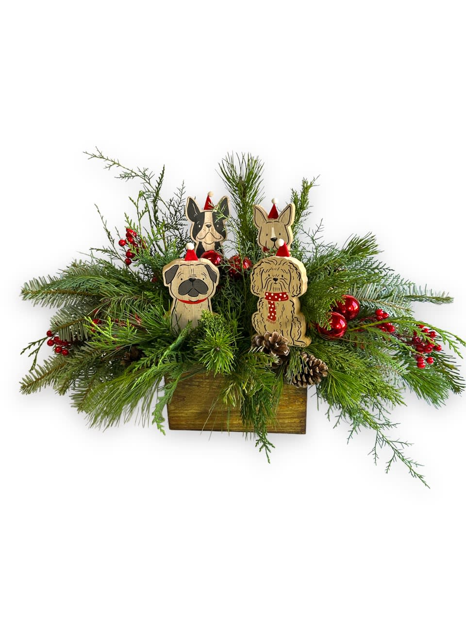 Holiday Canine Keepsake Centerpiece Flower Bouquet