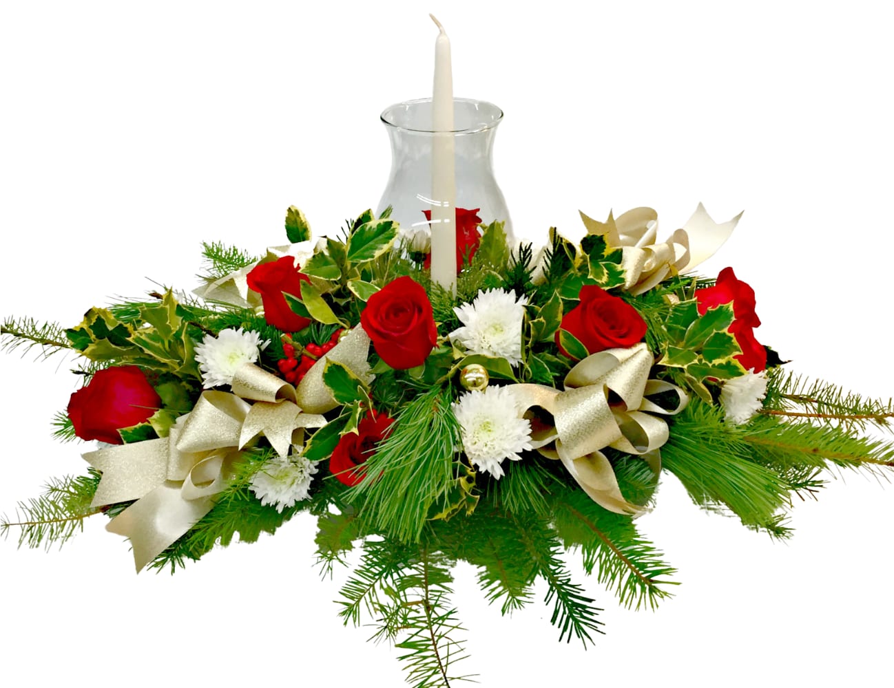 Holiday Holly Centerpiece H-7055