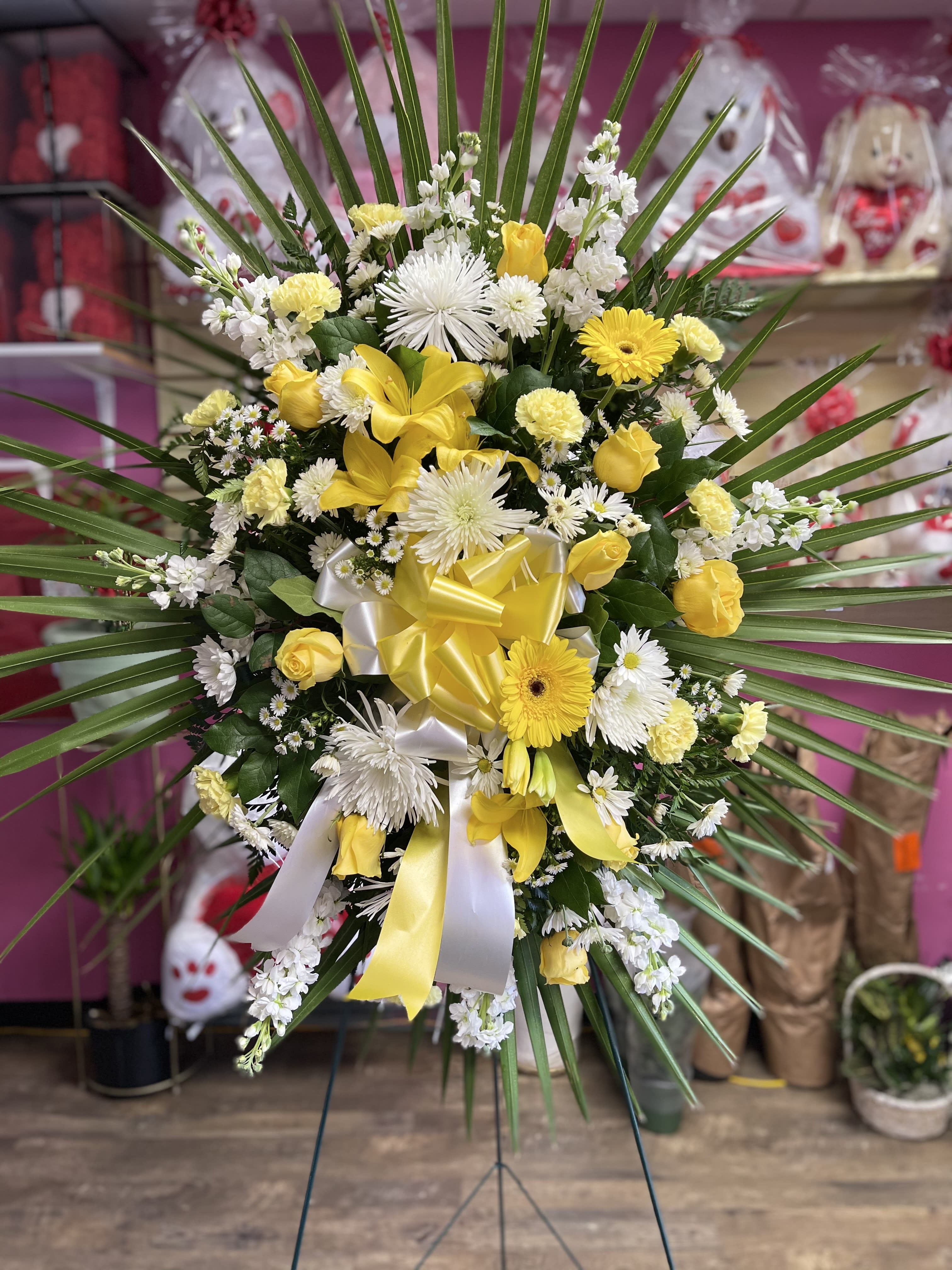 Yellow mixed standing spray  Flower Bouquet