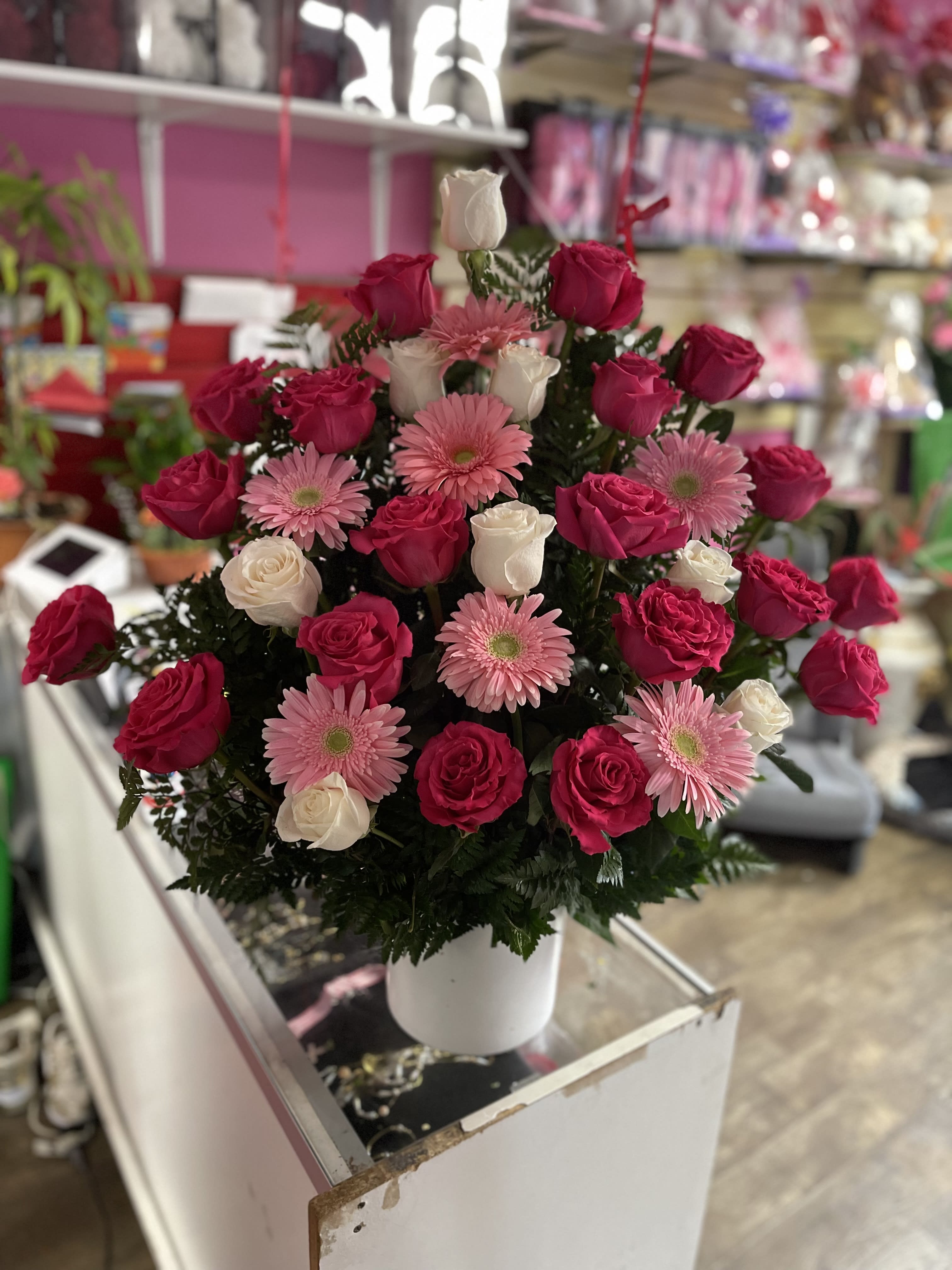 Pink and White Arrangement  Flower Bouquet