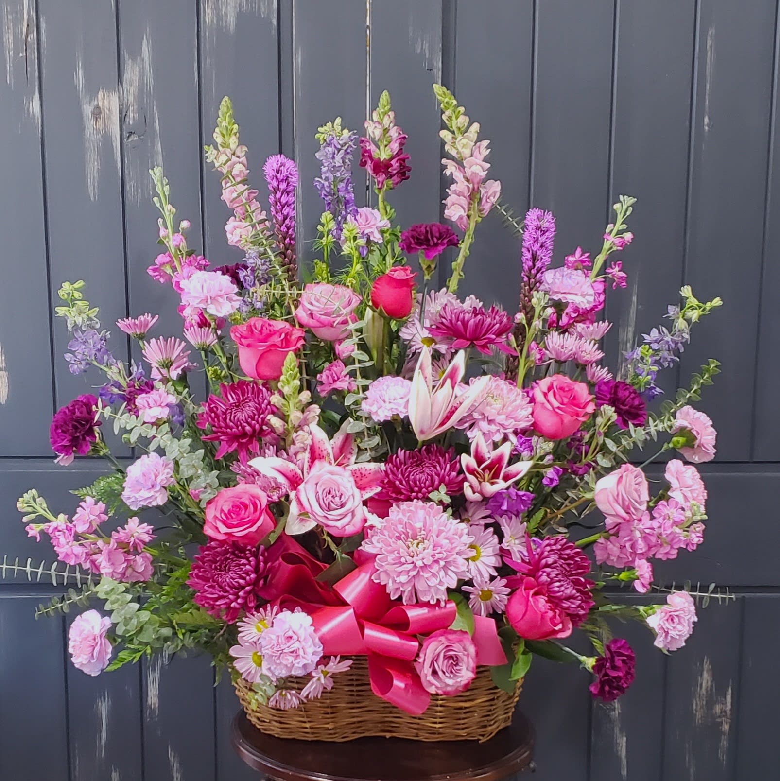 Lavender loveliness Basket Arrangement