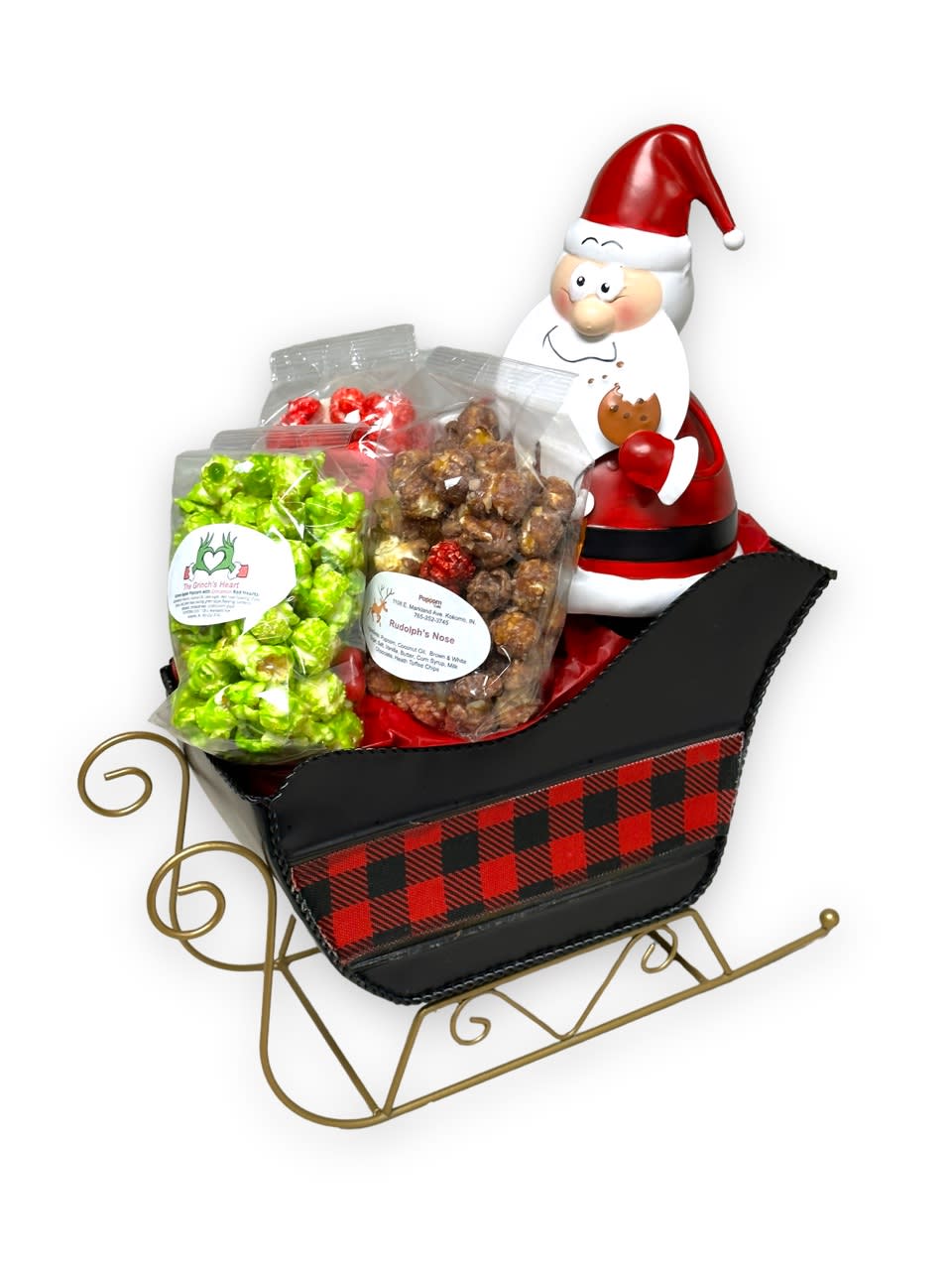 Here Comes Santa Popcorn Treats Flower Bouquet