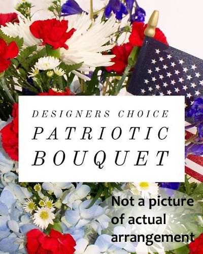 ARDCPATRIOTICBASKET - DESIGNERS CHOICE PATRIOTIC IN A BASKET Flower Bouquet