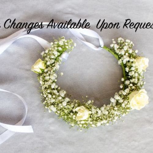 Babies Breath Head Piece Flower Bouquet