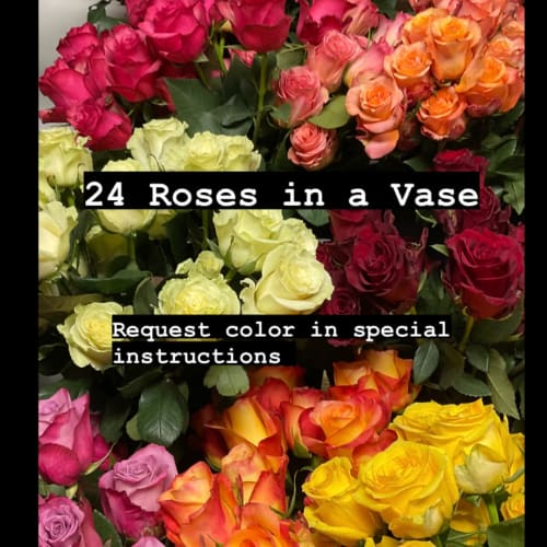 24 Roses in a vase Flower Bouquet