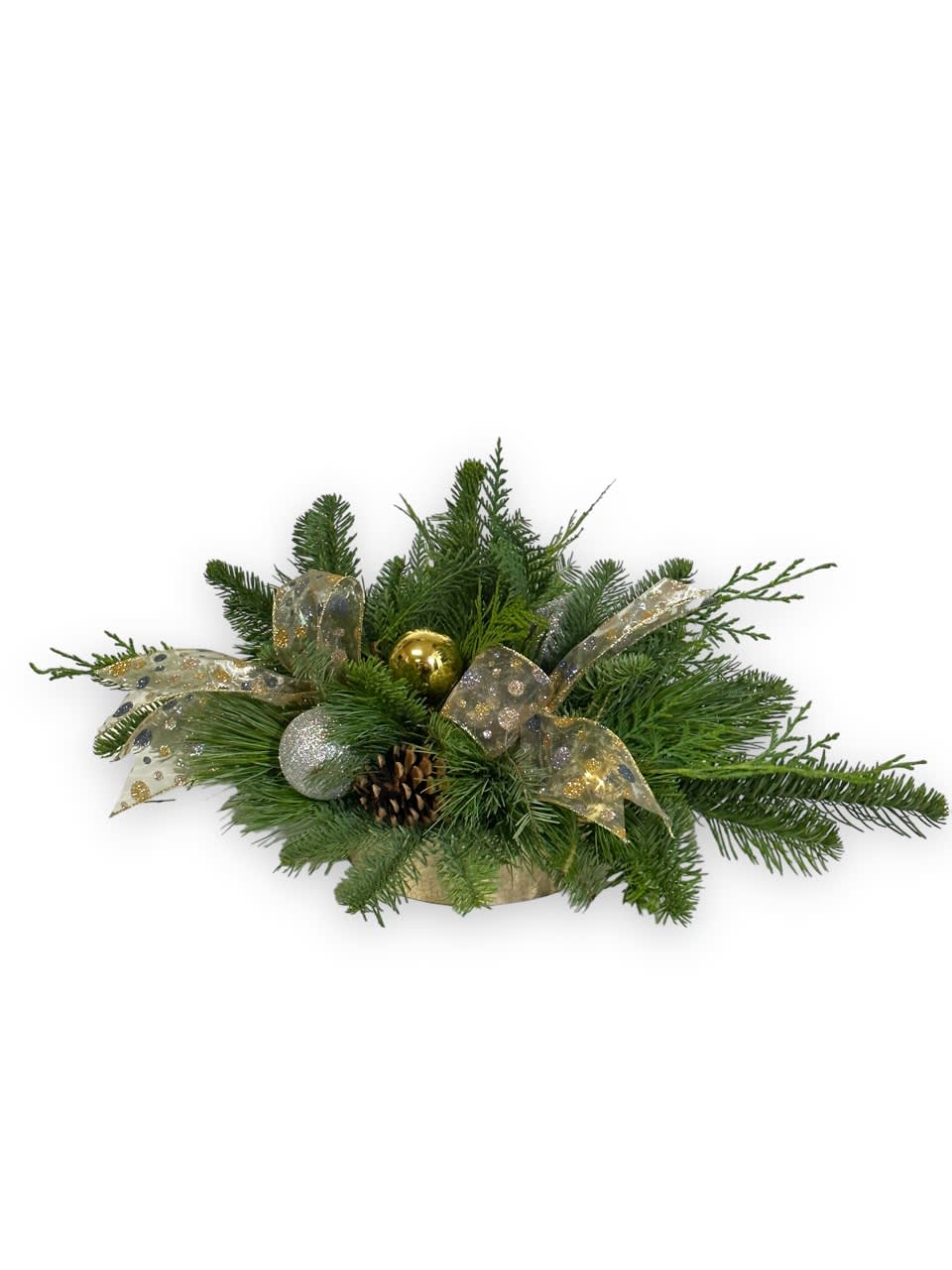 Silver & Gold Centerpiece Flower Bouquet