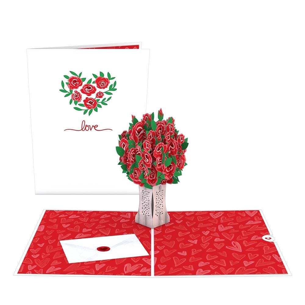 LovePop Love Rose Arrangement Pop Up Card Flower Bouquet