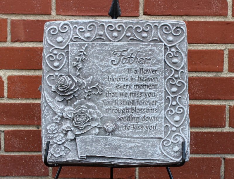 Father Concrete Stepping Stone/Plaque Flower Bouquet