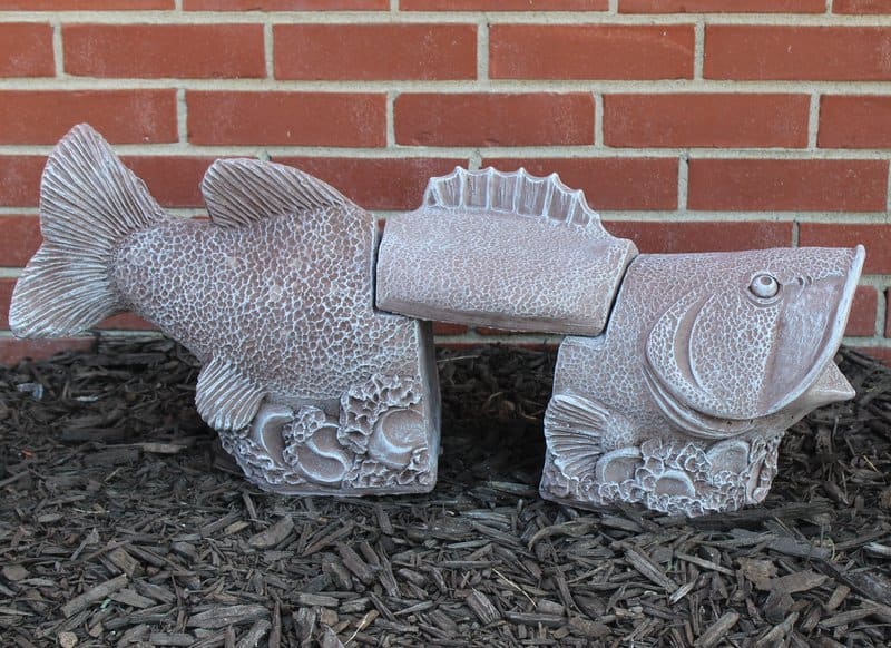 Small Bass Concrete Bench Flower Bouquet