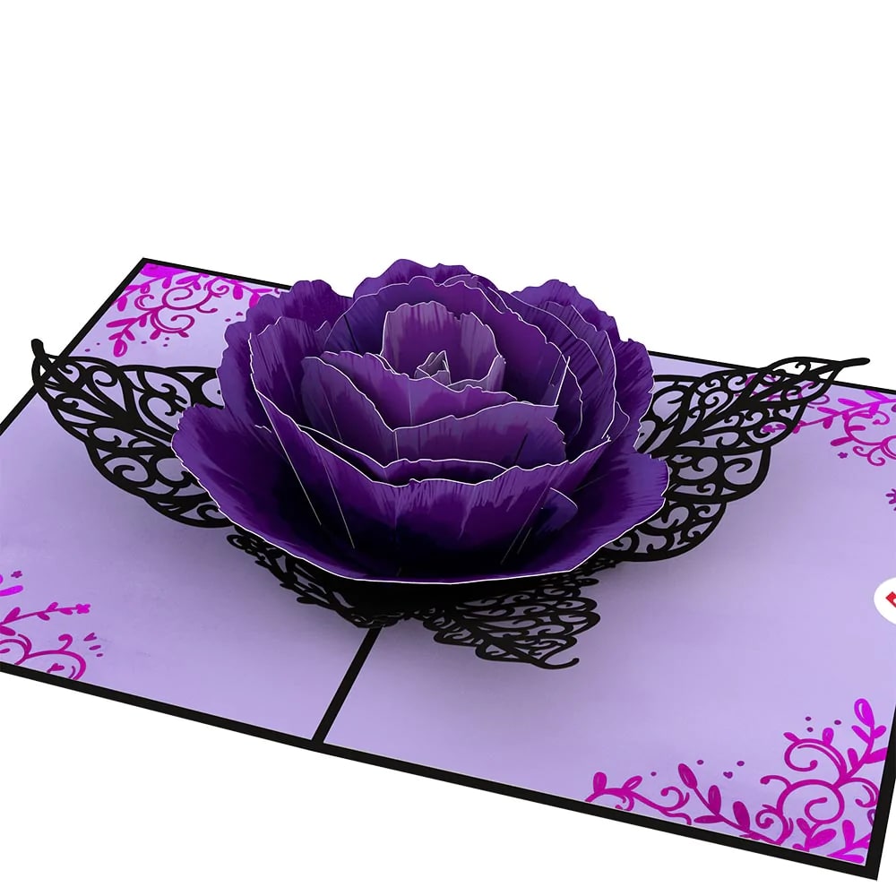 LovePop Ornate Purple Rose Bloom Flower Bouquet