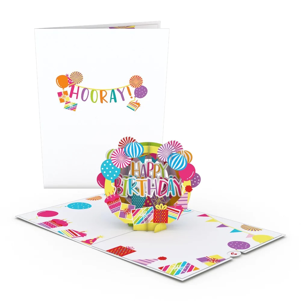 Lovepop Happy Birthday Hooray Pop Up Card Flower Bouquet