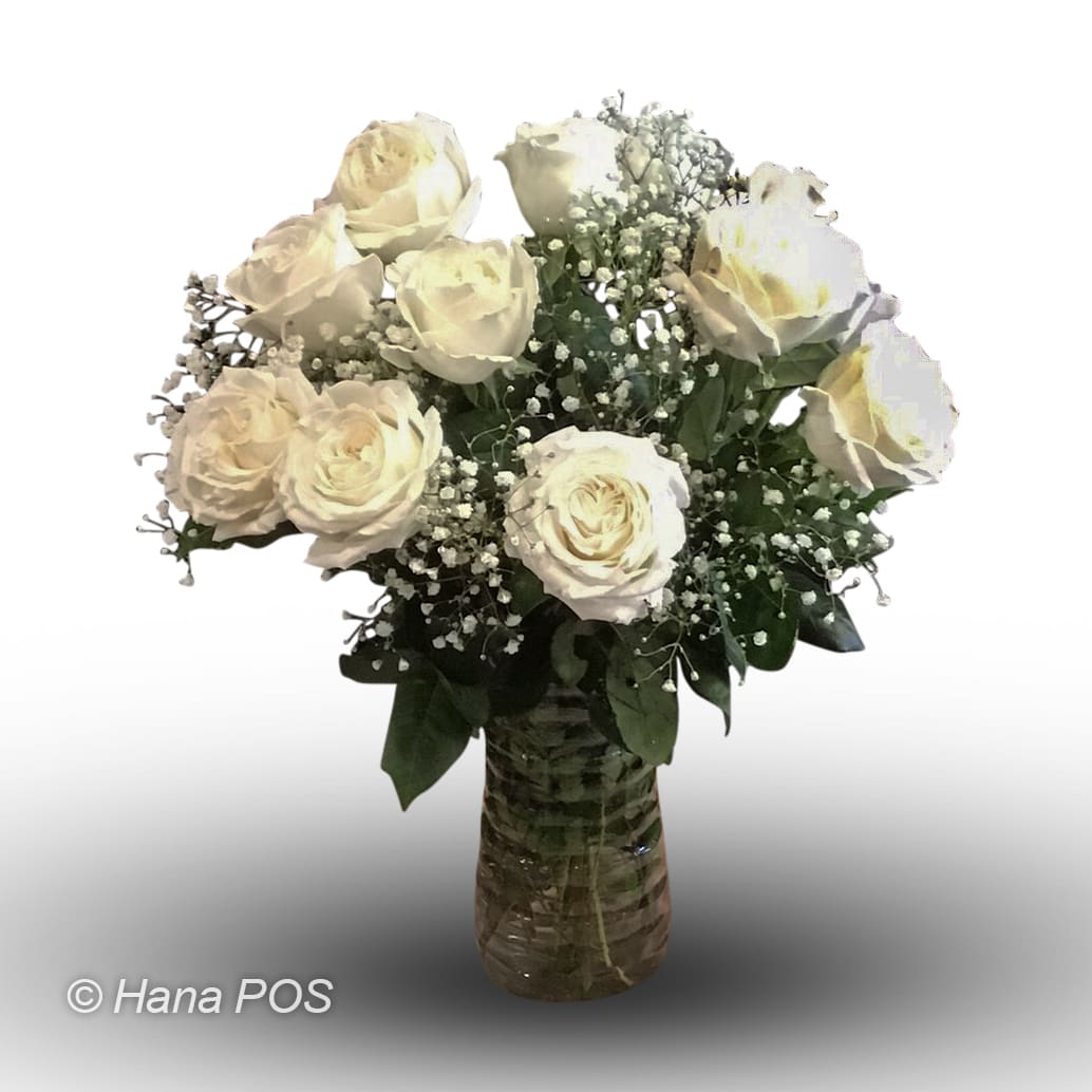 Dozen White Roses